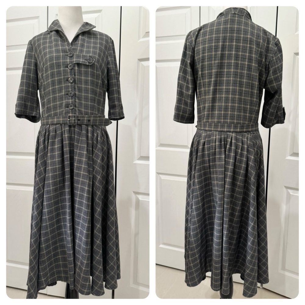 Miss Candyfloss Size L Houndstooth Plaid Dress
